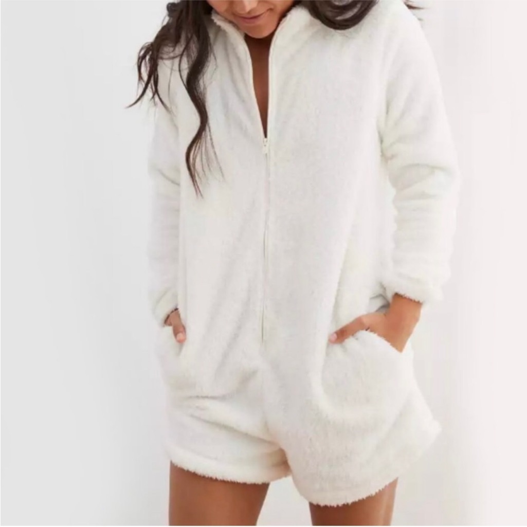 Aerie - Sherpa Cozy Plush Short Onesie